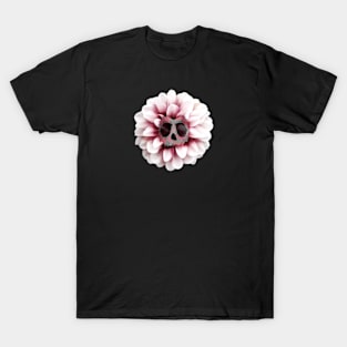 Pink Dahlia Skull Flower T-Shirt